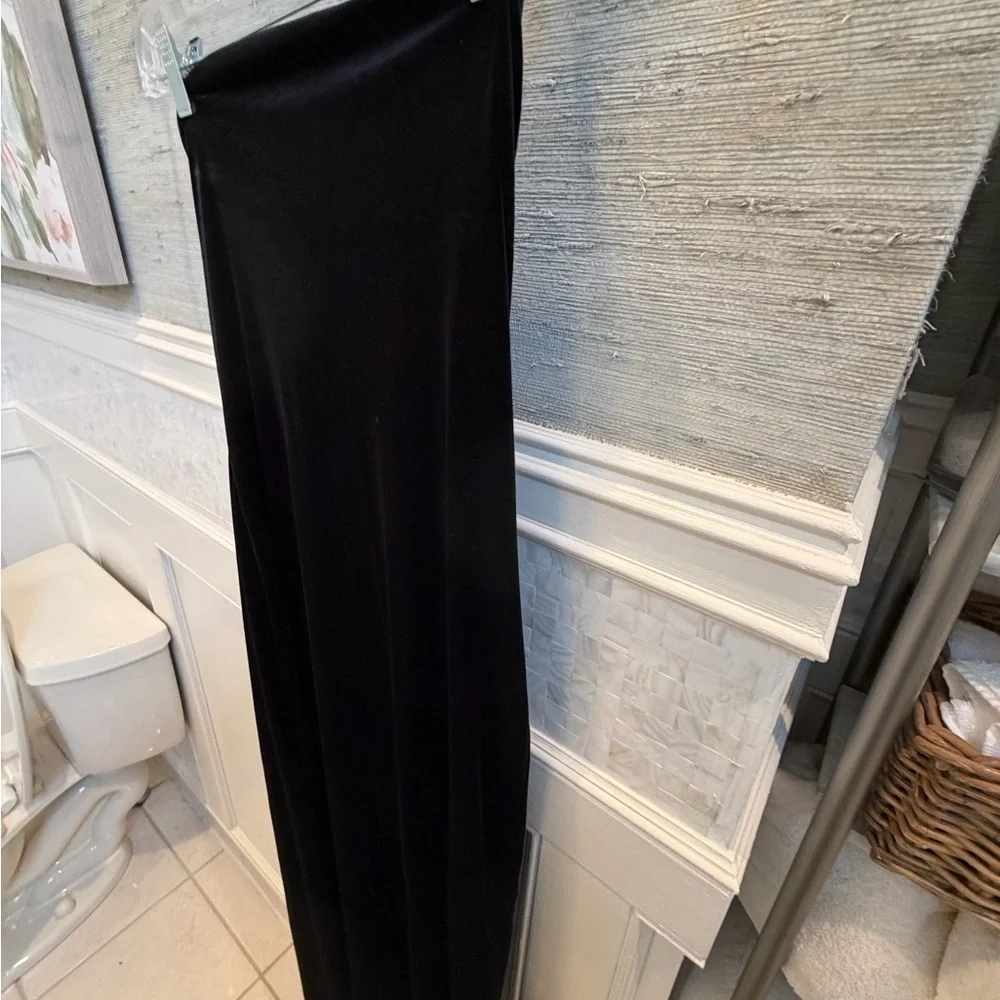 NWT new medium Anthropologie tilda strapless velvet slip dress black long